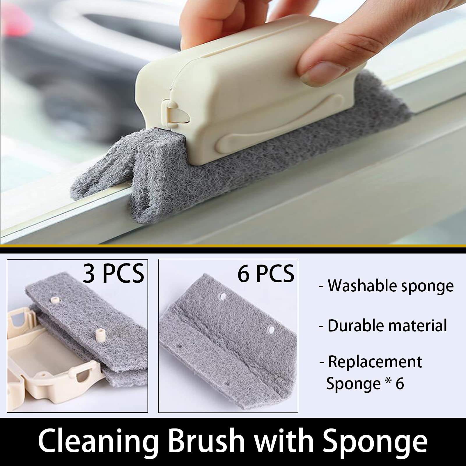 Window Groove Cleaning Brush, 13 Pcs Hand-Held Magic Window Track Cleaning Tools, Window Or Sliding Door Track Cleaner For Slidi